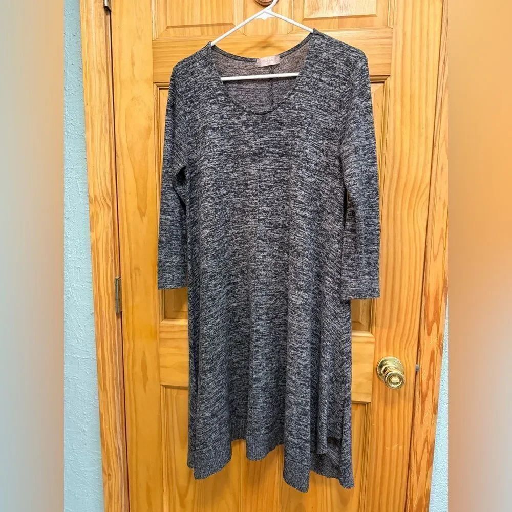 Altar’d State size L gray midi 3/4 sleeve dress